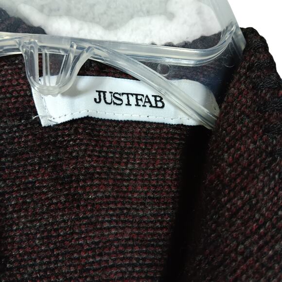 Just Fab Wrap/Poncho Colorblock Blue Black Burgundy One Size Fits Most Knit - Picture 5 of 6